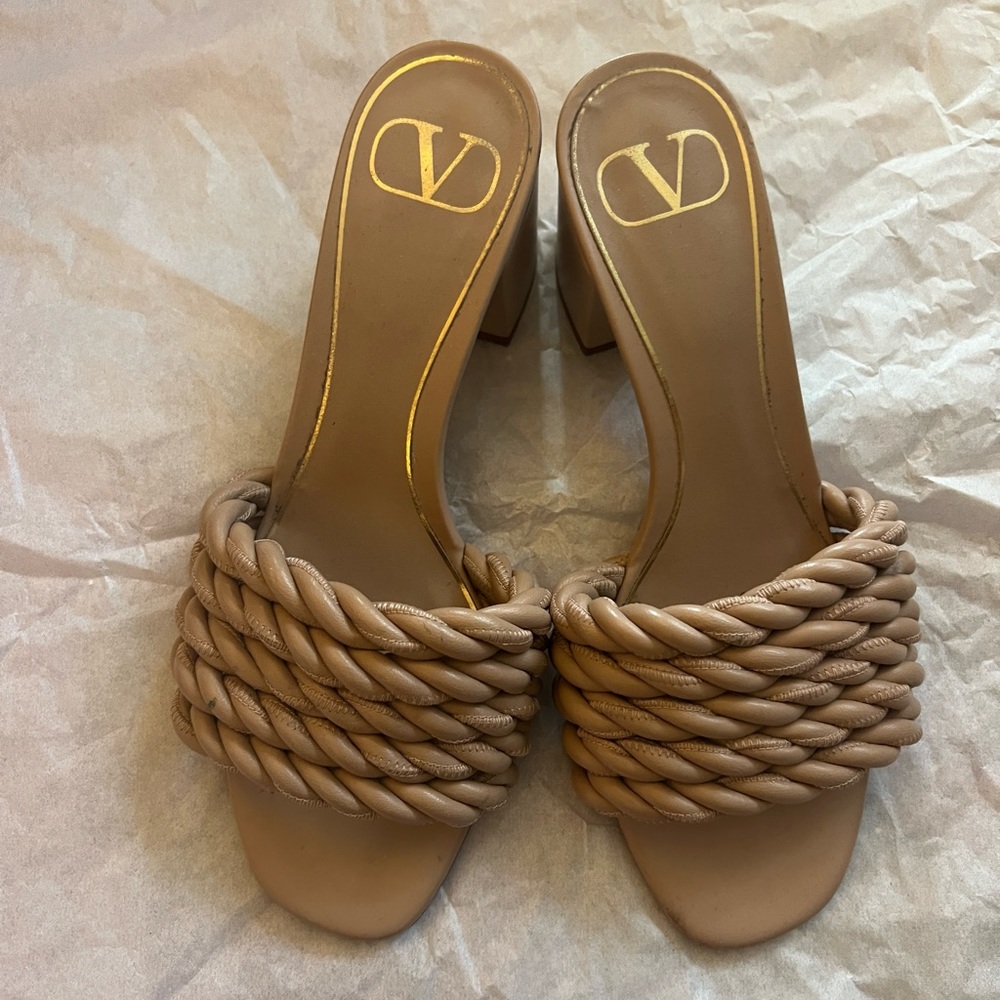 Valentino Braided Heeled Sandals sz 36.5